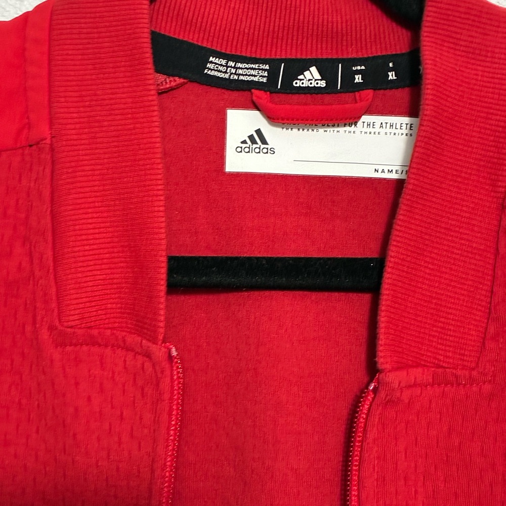Adidas Bold Red Zip-Up Jacket XL - Picture 3 of 8